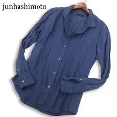 junhashimoto ジュンハシモト 春夏 麻100%★ リネン 長袖 スリム シャツ 日本製 Sz.4 メンズ 紺のサムネイル