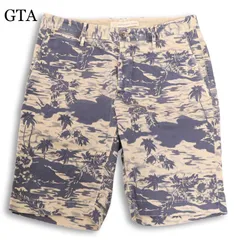 GTA ジーティーアー 春夏 ボタニカル リゾート総柄★ ストレッチ スリム ショート パンツ Sz.44 メンズのサムネイル