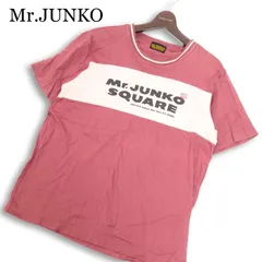 90s★ Mr.JUNKO SQUARE ミスタージュンコ 春夏 ビッグ ロゴ★ 半袖 カラーブロック Tシャツ カットソー Sz.L メンズのサムネイル