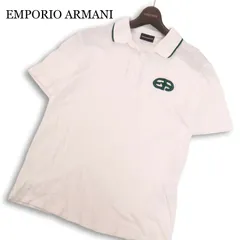 EMPORIO ARMANI エンポリオ アルマーニ 春夏 ロゴ刺繍★ 半袖 鹿の子 ワンポイント ポロシャツ Sz.S メンズ 白のサムネイル