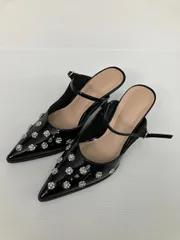Lily brown リリーブラウン パンプス S ブラック エナメル 無地 ビジュー ポインテッドトゥ ピンヒール 5.1～7cm ストラップあり レディースのサムネイル
