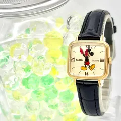 【新品電池】SEIKO セイコー ALBA アルバ ミッキーマウス ディズニー レディース 腕時計 ゴールド スクエア Y481-5010 360159 新品ベルトのサムネイル