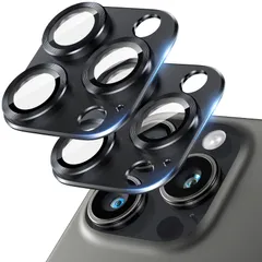 Uneawit カメラフィルム カメラ保護iPhone 14 Pro/14 Pro Max用 2枚セット レンズカバー カメラカバー レンズ保護カバー カメラ保護フィルム 宇宙航空材料 強化ガラス 超高硬度9Hガラス 5層設計 360°保護 3眼レンズ保護 超