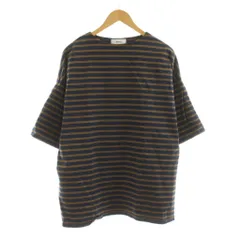 マーカ marka ONLY ARK別注 BASQUE SHIRT S/S バスクシャツ Tシャツ カットソー 五分袖 ボーダー柄 オーガニックコットン 2 茶 ブラウン 紺 ネイビー M23E-34CS01B /KUのサムネイル