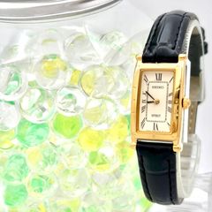 稼動】 SEIKO エクセリーヌ タンク スクエア ローマン ゴールド 腕時計