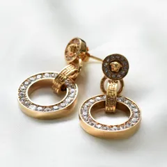ヴェルサーチ　ピアス ビジューサークルピアス メデューサ メンズ レディース ヴェルサーチェ ゴールド VERSACE 1012294 1A00621のサムネイル
