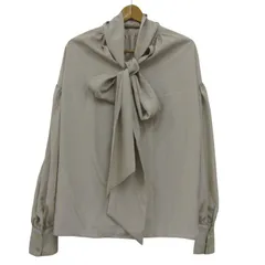 ウィム ガゼット ボウタイブラウス シャツ トップス 長袖 レディース Fサイズ ベージュ Whim Gazette 【中古】のサムネイル