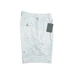 BERWICH ベルウィッチ / NEGRONI SHORT ネグローニ ショート 麻混 バミューダ ショーツ ツータック ハーフパンツ ショートパンツ 春夏 メンズ コットン リネン ライトブルー ペイズリー イタリア製 442766のサムネイル