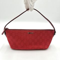 GUCCI GG柄 ポーチ レッド ミニバッグ - メルカリ