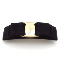 FERRAGAMO/SalvatoreFerragamo(サルバトーレフェラガモ) バレッタ ヴァラ 黒×ゴールドのサムネイル