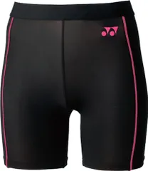 ヨネックス YONEX ウィメンズハーフスパッツ タイツ 機能インナー コンプレッション フィットネス 部活 UVカット 吸汗速乾 ストレッチ 抗菌防臭 コインポケット レディース  STBF2502 181 ブラック/ピンクのサムネイル