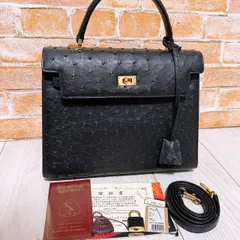 (超美品)High Class(ハイクラス)2wayバッグ オーストリッチ JRA認定のサムネイル