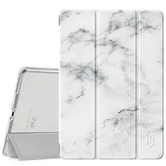 Dadanism 第9/8/7世代 アップル iPad 10.2インチ 2021/2020/2019モデル 半透明 カバー スタンドケース オートスリープ機能 軽量 薄型 PU+PC マイクロファイバー裏地 耐久性 全面保護 White Marble T656のサムネイル