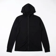 フロントジップ ハイネック フーディー パーカー ブラック 無地 UNIQLO風