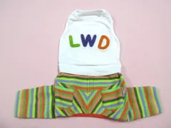 犬と生活 L.W.D　3号　胴回り40㎝　cool　カラフルLWD　パンツ　ホワイト・ボーダーPT　タグ付新品　定価6160円のサムネイル