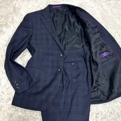 Ermenegildo Zegna エルメネジルドゼニア　チェック　総裏地　ツーボタン　2ボタン　ウール　毛　スーツ　セットアップ　テーラードジャケット　スラックスパンツ　トラベラー　A6のサムネイル