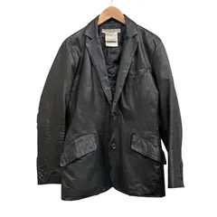 キャサリンハムネットロンドン KATHARINE HAMNETT LONDON レザーテーラードジャケット 牛革 2ボタン フラップ ブラック サイズSのサムネイル