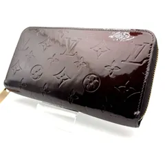 【 美品 】LOUIS VUITTON　ルイヴィトン　モノグラム　ヴェルニ　ジッピーウォレット　ラウンドファスナー　長財布　エナメル　パテントレザー　アマラント　ボルドー