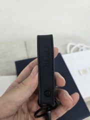 希少 DIOR キーホルダー キーリング 黒 レザー ロゴ 箱&保存袋付
