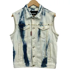 DSQUARED2(ディースクエアード) ジャケット サイズ48 M メンズ - S71FB0280 白×ブルー デニム/ベスト/ノースリーブ/48のサムネイル