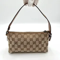 美品◎GUCCI グッチ GGキャンバス アクセサリーポーチ ハンドバッグ ベージュ 103399のサムネイル