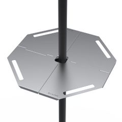 LALPHA Pole Mount Table, Outdoor Pole Table, 40x40cm, Clamp Type, Compatible with Φ22~36mm Poles, Foldable Table, Storage Case Included, One-Pole Tent, Made in Tsubame-Sanjo, OP-100