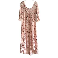  TOPSHOP トップショップ 花柄ワンピース ロング ピンク レディース UK8サイズ【MAN17】のサムネイル