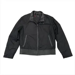 良品 VERSACE SPORT ヴェルサーチスポーツ ナイロン レザー ジャケット 50サイズ Lサイズ メンズ アウター ブラック c370のサムネイル