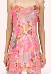 新品 ANNA SUI フラワー パータン シフォン ミニ ONE PIECE 0 サイズ(44-55のサムネイル