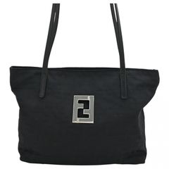 美品【FENDI】2wayバッグ ブラック ナイロン FFロゴ トートバッグ