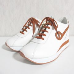 未使用品 ノーネーム 白茶レザースニーカー 37 本革 SPEED - メルカリ