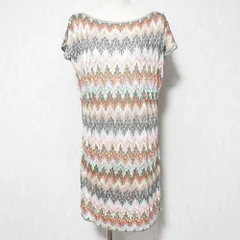 美品 MISSONI MARE ミッソーニ マーレ フレンチスリーブ シェブロンワンピース 152013 S マルチカラー レディース 古着 中古 USEDのサムネイル