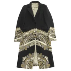 良品 ETRO エトロ 総柄 チェスター コート ジャケット ブルゾン メルトン ウール 40 黒 ブラック×マルチ レディース 古着 中古 USEDのサムネイル