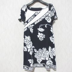 LEONARD FASHION 紺地に白花柄 半袖ワンピース サイズ40 - メルカリ