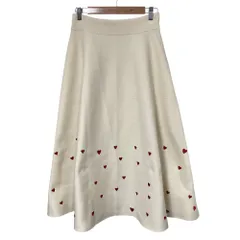 良品 24AW JENNE ジェンヌ ハート刺繍ニットスカート サイズL アイボリー レディース 古着 中古 USEDのサムネイル