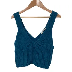 良品 AURALEE オーラリー WOOL BABY CAMEL BRUSHED YARN KNIT CAMISOLE ニット ビスチェ サイズ1 ブルー レディース 古着 中古 USEDのサムネイル