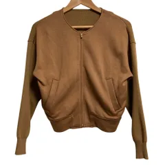 美品 MACPHEE TOMORROWLAND マカフィー トゥモローランド ジップアップ ノーカラージャケット サイズ36 ブラウン レディース 古着 中古 USEDのサムネイル