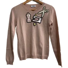美品 MOSCHINO モスキーノ チープアンドシック ウールニット ピンクベージュ レディース 古着 中古 USEDのサムネイル