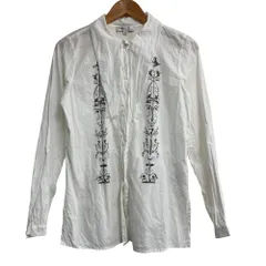 美品 agnes b. アニエスベー ボウタイ付き 長袖 ブラウス サイズ36 ホワイト レディース 古着 中古 USEDのサムネイル