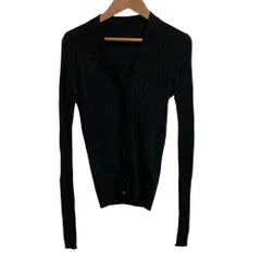 良品 DOLCE&GABBANA ドルチェアンドガッバーナ Vネック リブニットカーディガン サイズ38 ブラック レディース 古着 中古 USEDのサムネイル