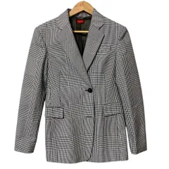美品 DES PRES デプレ 千鳥格子 テーラードジャケット サイズ36 グレー レディース 古着 中古 USEDのサムネイル