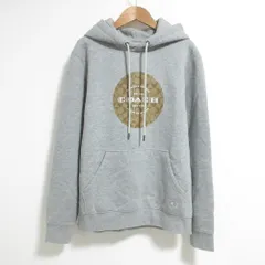 良品 COACH コーチ シグネチャー ロゴプリント プルオーバーパーカー フーディ F78299 Sサイズ グレー メンズ 古着 中古 USEDのサムネイル