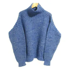 美品 ISABEL MARANT イザベルマラン ベビーアルパカ オーバーサイズ タートルネック ミックスニット セーター 34 ネイビー系 レディース 古着 中古 USEDのサムネイル