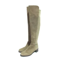 良品 STUART WEITZMAN スチュアートワイツマン スエードレザー ストレッチ ニーハイ ロングブーツ サイズ5.5 22.5cm相当 ベージュ レディース 古着 中古 USEDのサムネイル