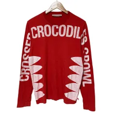 美品 Walter Van Beirendonck ウォルターヴァンベイレンドンク CROSSED CROCODILES GROWL プリント 長袖 Tシャツ L レッド メンズ 古着 中古 USEDのサムネイル