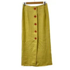 未使用 25SS Uhr ウーア Linen Big Button Skirt スカート 25SSUHR-SK459EX サイズ38 イエロー レディース 古着 中古 USEDのサムネイル