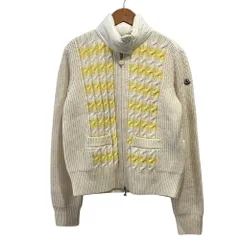 美品 24SS MONCLER モンクレール CARDIGAN TRICOT ケーブルニット ダウンカーディガン サイズS アイボリー レディース 古着 中古 USEDのサムネイル