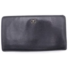 CHANEL (シャネル) ココマーク ココボタン レザー 二つ折り長財布 ブラックのサムネイル