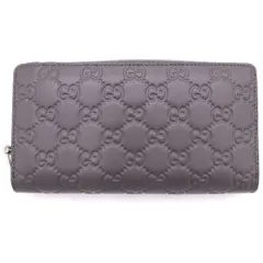 GUCCI (グッチ) GGエンブレム ジップアラウンドウォレット 長財布 カードケース グレージュ レザー 860868 シルバー金具