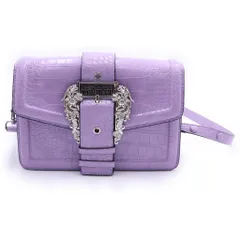VERSACE JEANS COUTURE (ヴェルサーチジーンズクチュール) クロコ 型押し ロゴバックル ショルダーバック ピンクのサムネイル